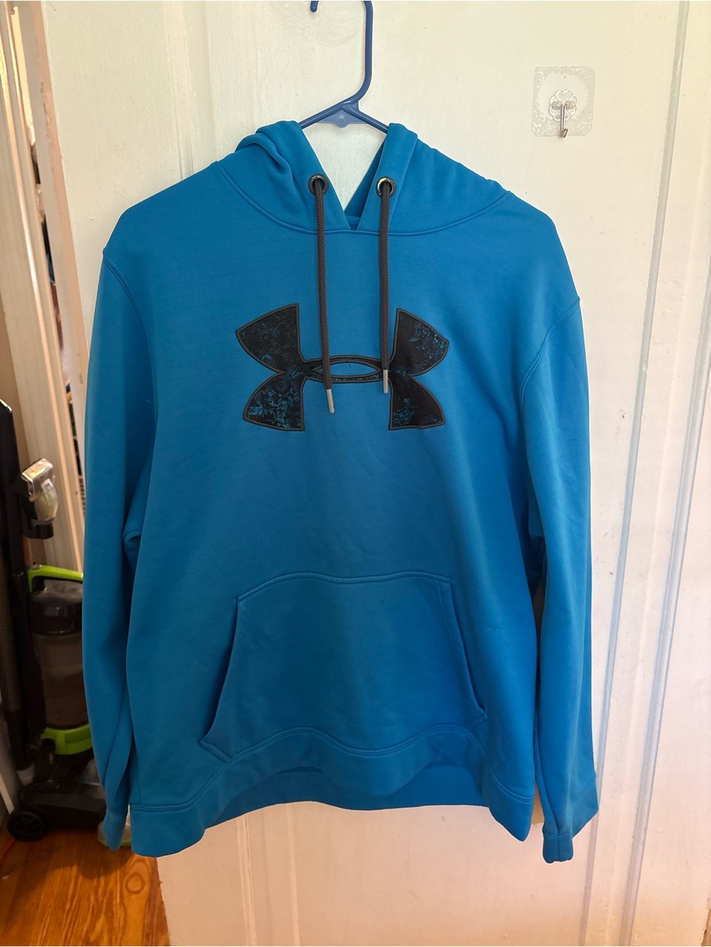 Under Armour Men's Bright Teal Crewneck Hoodie with Black Logo